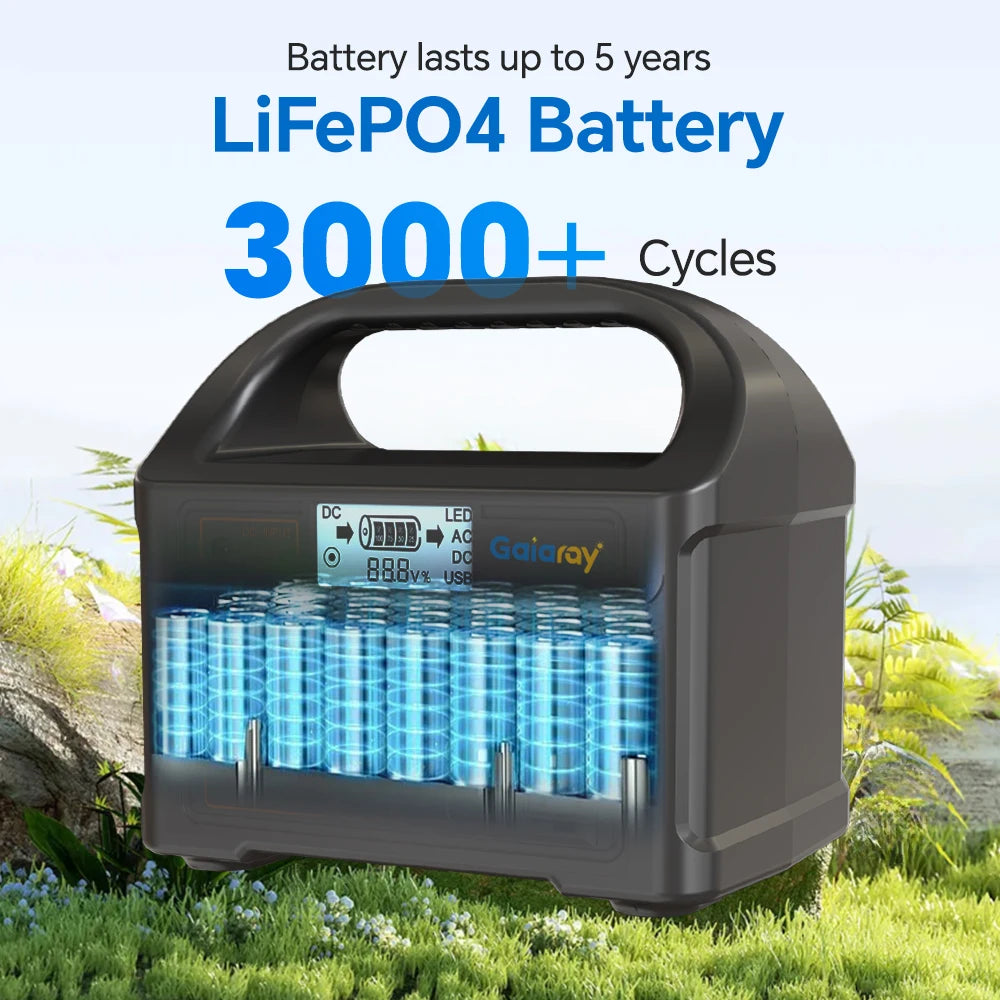 300W/500W Portable Power Station – 460Wh Solar Generator with LiFePO4 Battery