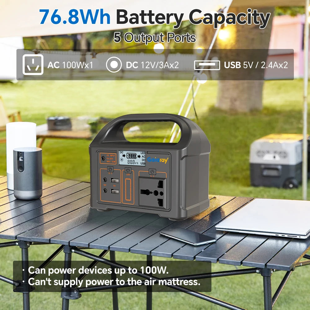 300W/500W Portable Power Station – 460Wh Solar Generator with LiFePO4 Battery
