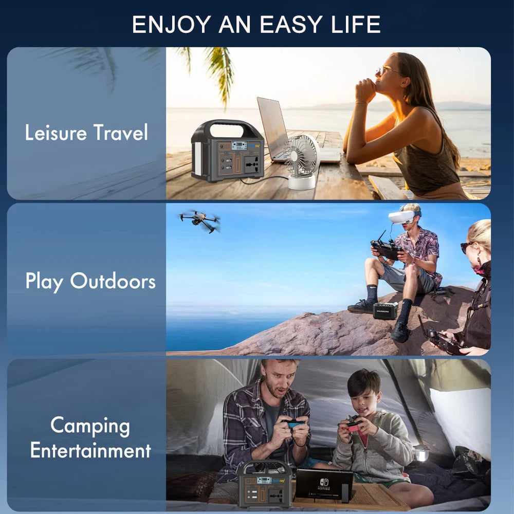 300W/500W Portable Power Station – 460Wh Solar Generator with LiFePO4 Battery