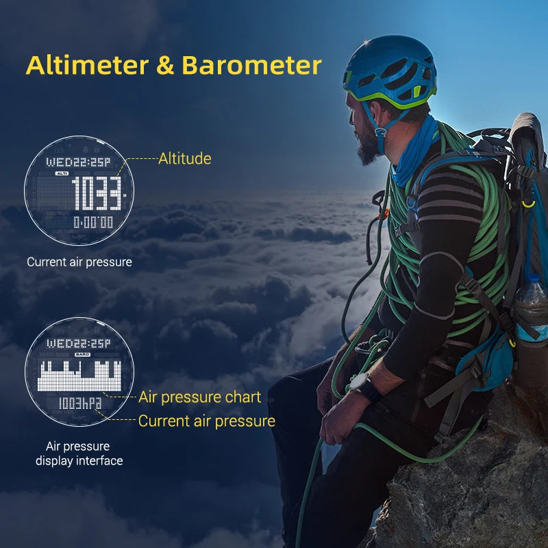 NORTH EDGE Men’s Dive Computer Smart Watch – 50M, NDL, Altimeter, Compass