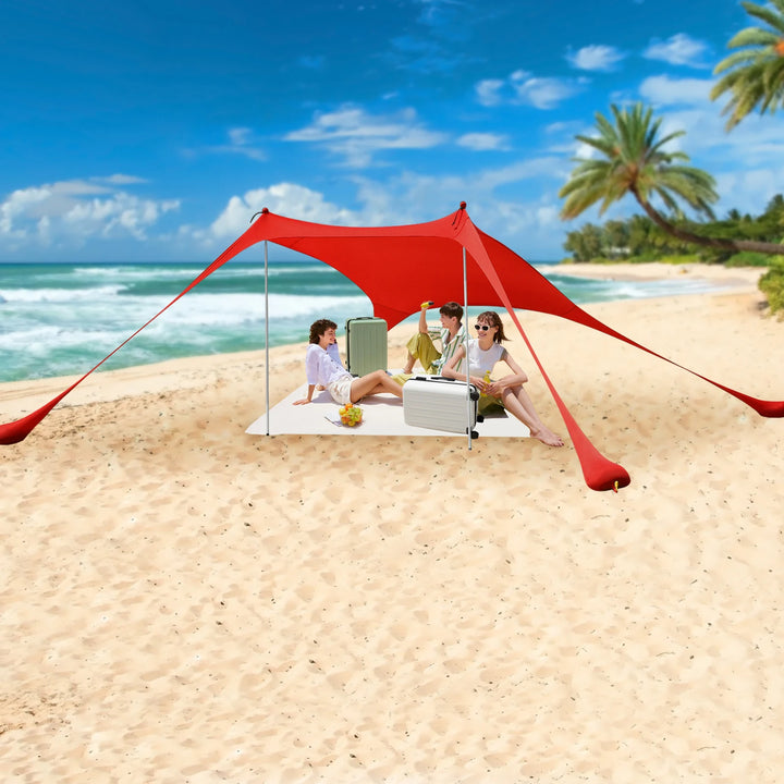 Portable Beach Tent Sun Shelter – UPF50+ Windproof Family Camping Canopy