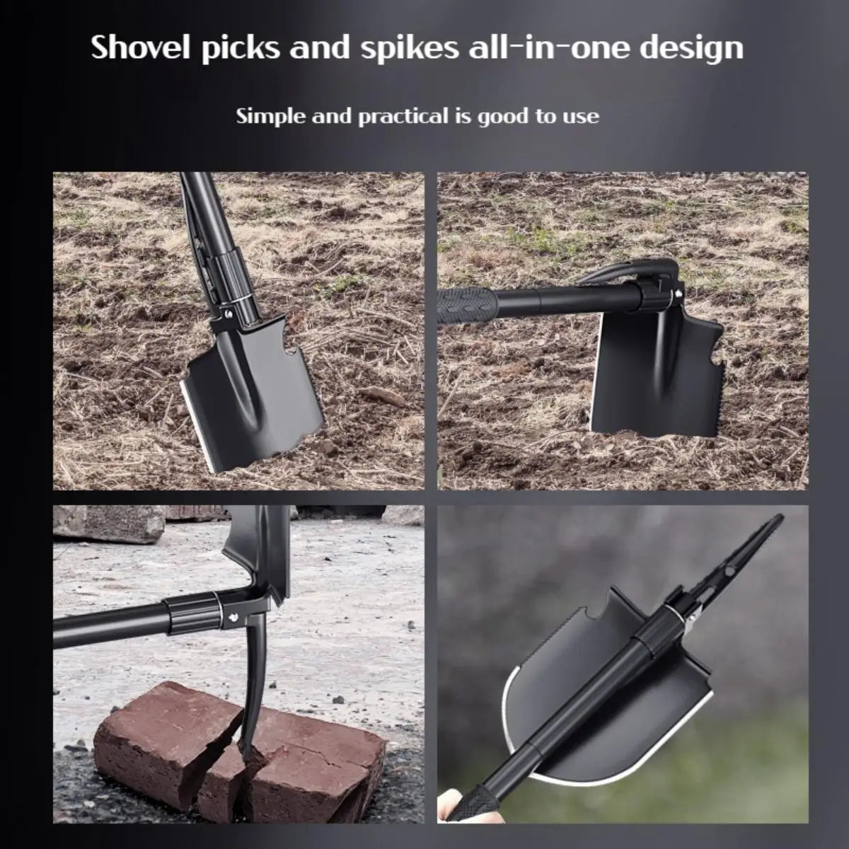 Foldable Camping Shovel – Portable Multifunctional Hiking Entrenching Tool