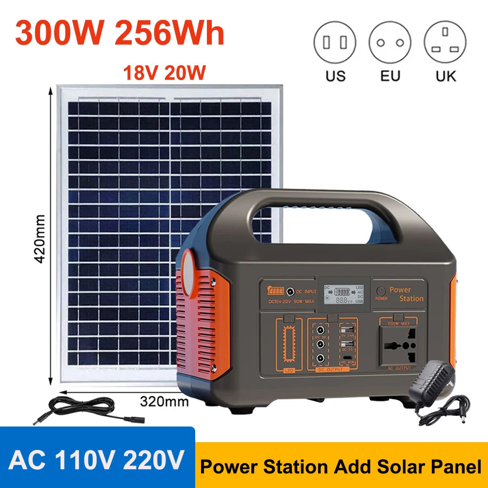 300W/500W Portable Power Station – 460Wh Solar Generator with LiFePO4 Battery