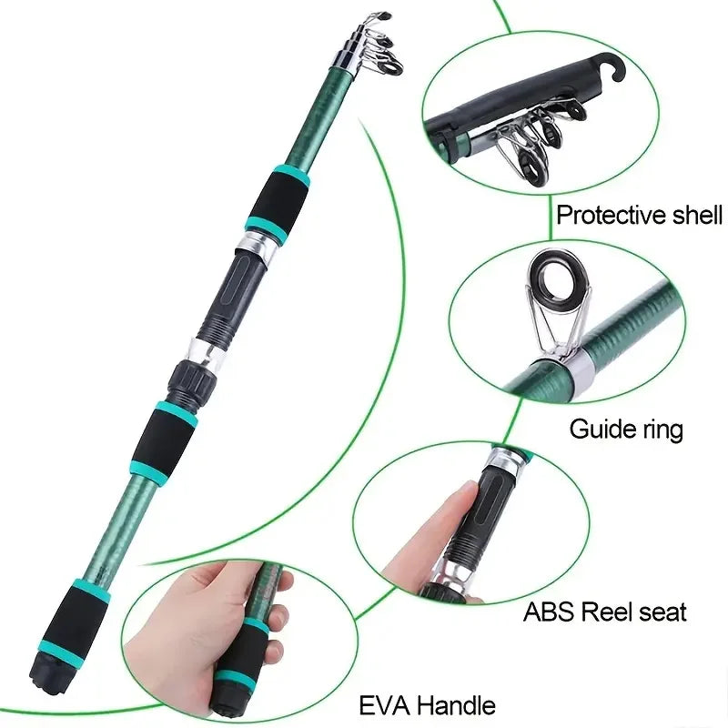 Telescopic Fishing Pole Set with Reel, Baits & Tackle Kit