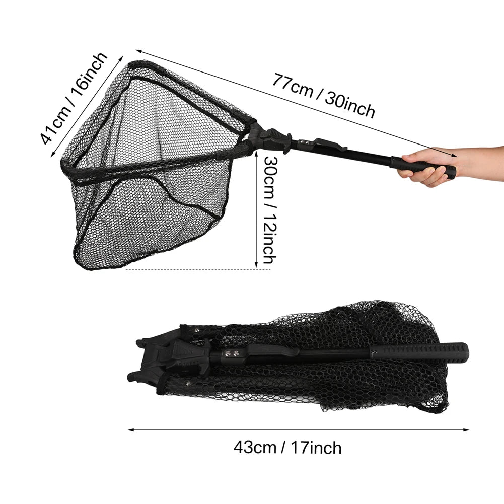 Telescopic Fishing Landing Net – 55cm to 190cm Foldable Floating Net