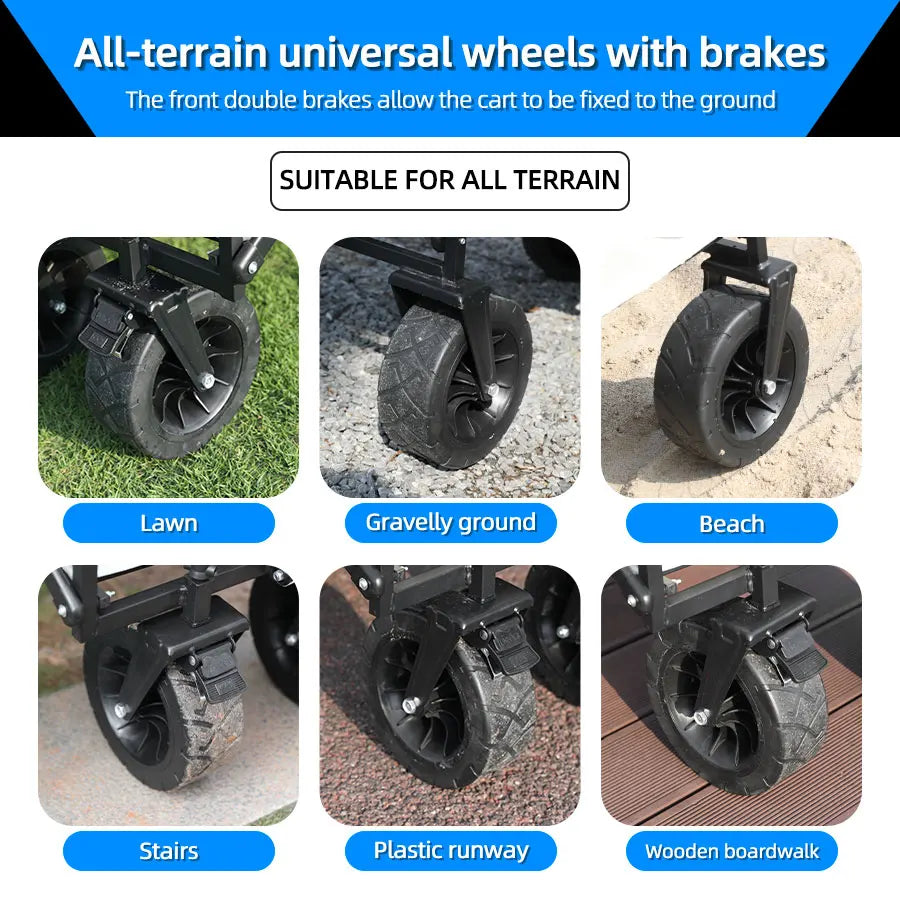 Heavy Duty Folding Utility Wagon – Large Capacity Collapsible Outdoor Cart