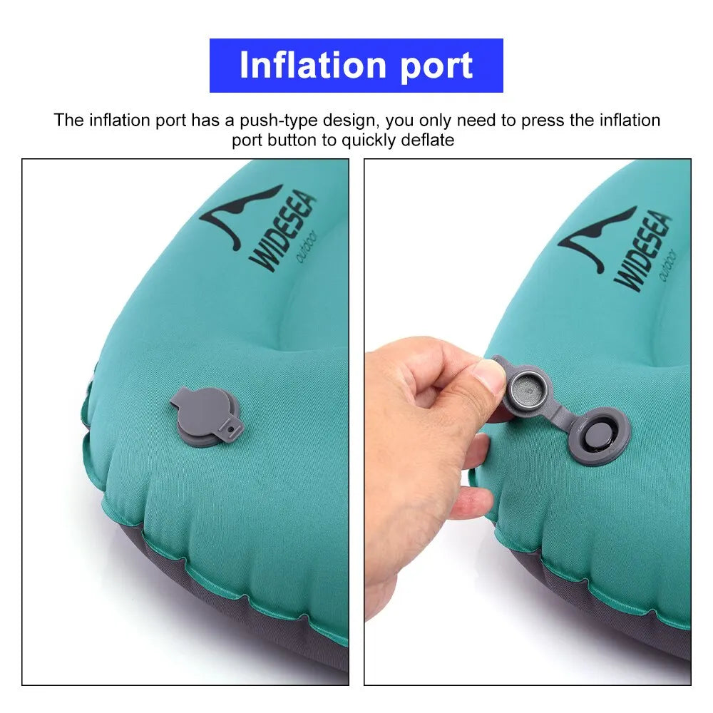 Widesea Portable Inflatable Camping Pillow – Compact Folding Air Cushion