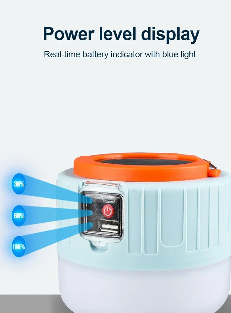 LED Camping Light Waterproof Rechargeable Tent Lamp Portable Lanterns Emergency Lights Market Lamp Energy Saving Bulb