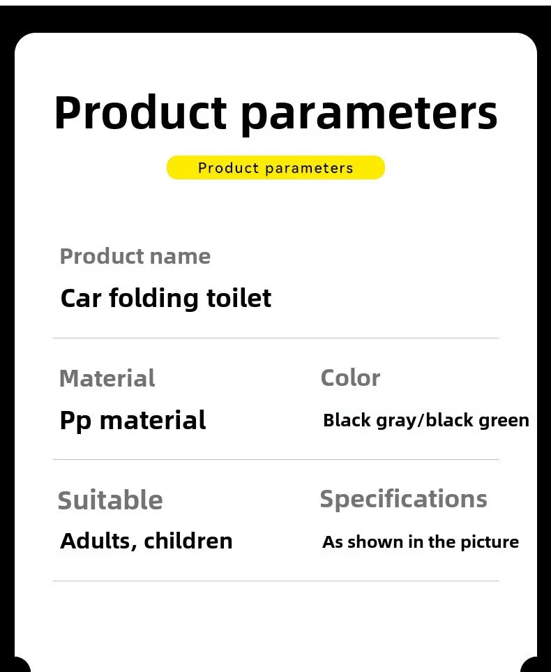 Portable Folding Camping Toilet – Travel Car Emergency Outdoor Toilet