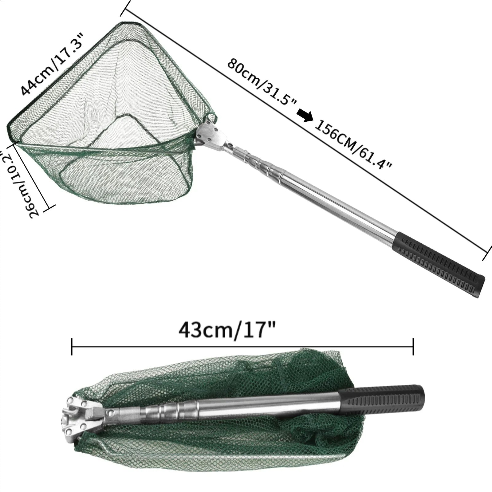 Telescopic Fishing Landing Net – 55cm to 190cm Foldable Floating Net