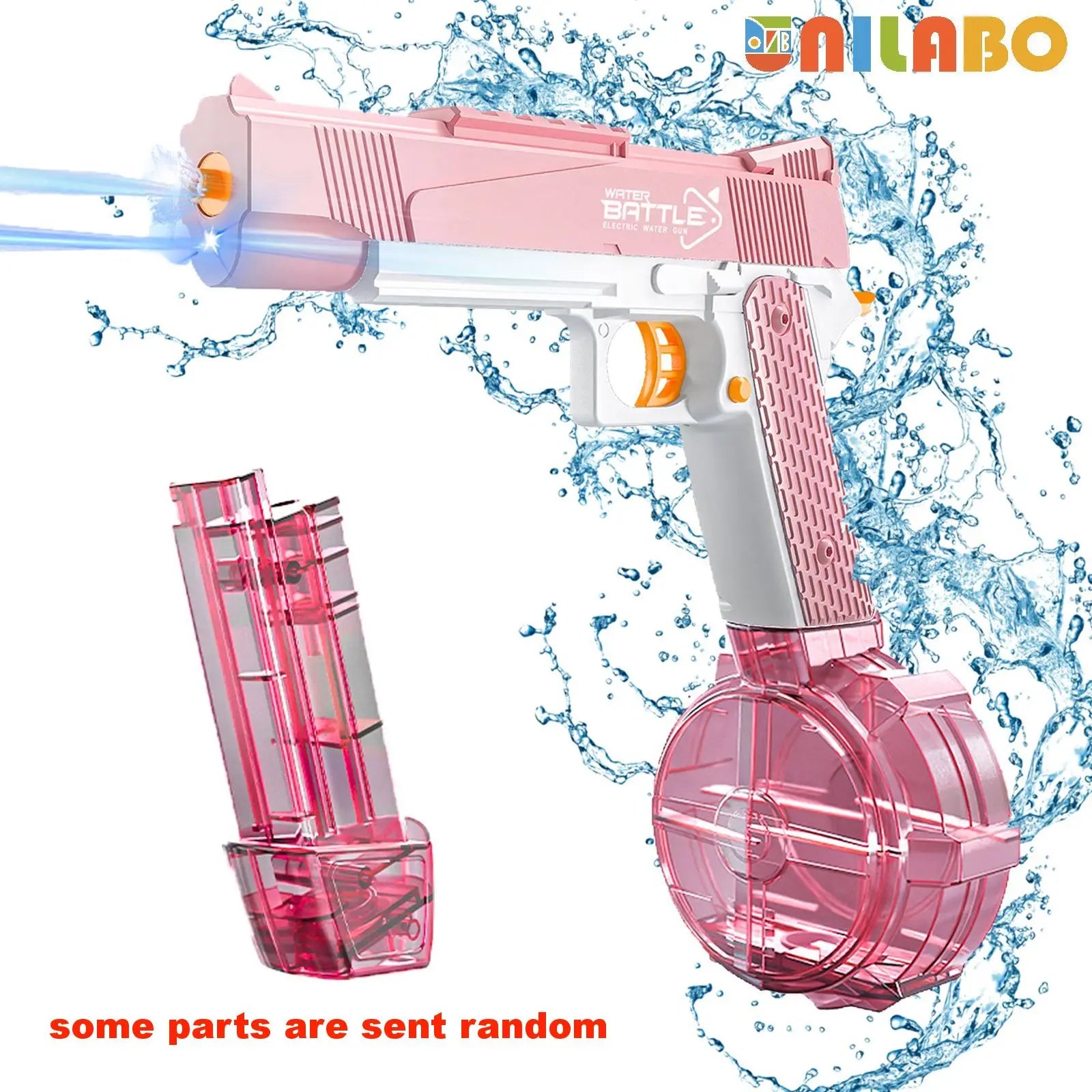 Unilabo M416 Electric Water Gun – Battery Powered with External Water Bottle