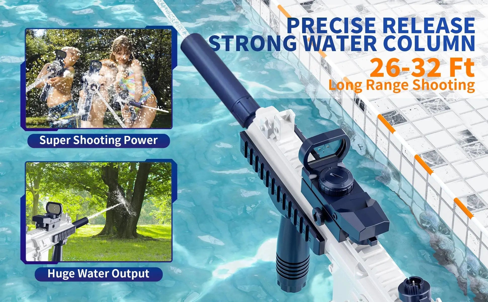 Unilabo M416 Electric Water Gun – Battery Powered with External Water Bottle