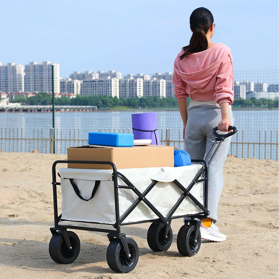 Heavy Duty Folding Utility Wagon – Large Capacity Collapsible Outdoor Cart