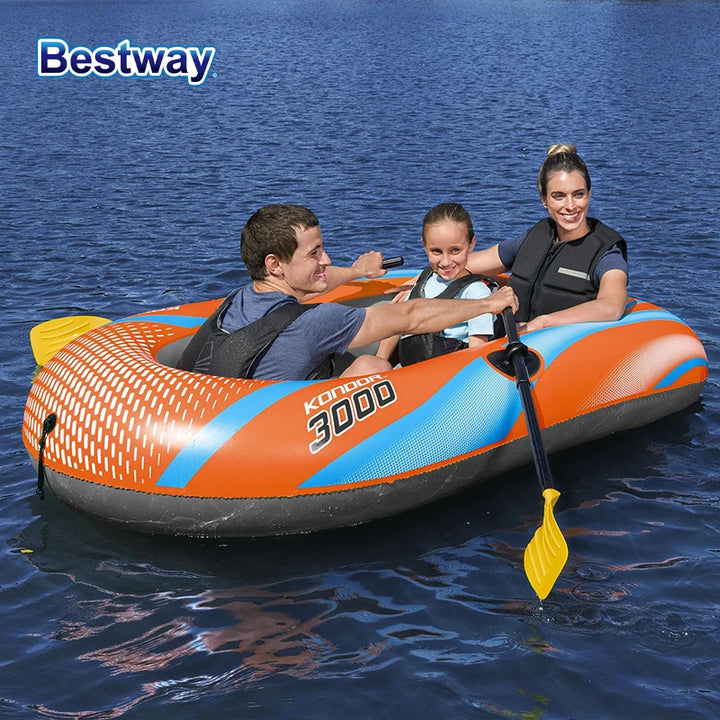 Bestway Inflatable Kayak (1–3 Person) – Heavy Duty PVC Raft for Adventure & Rafting