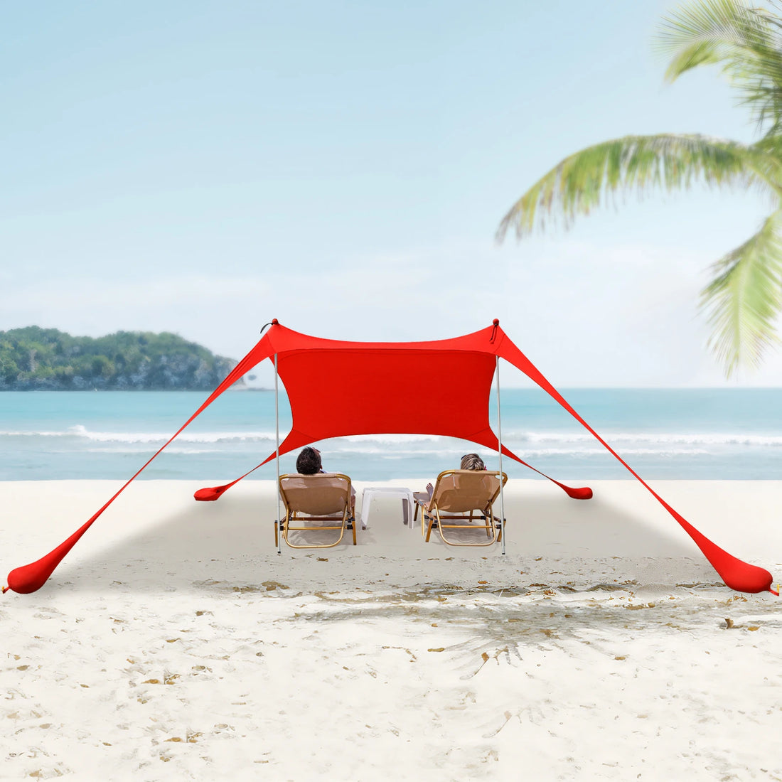 Portable Beach Tent Sun Shelter – UPF50+ Windproof Family Camping Canopy