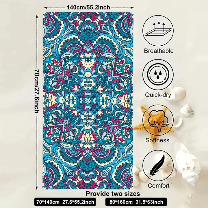 Microfiber Sand-Free Beach Towel – Quick Dry, Soft & Lightweight for Travel