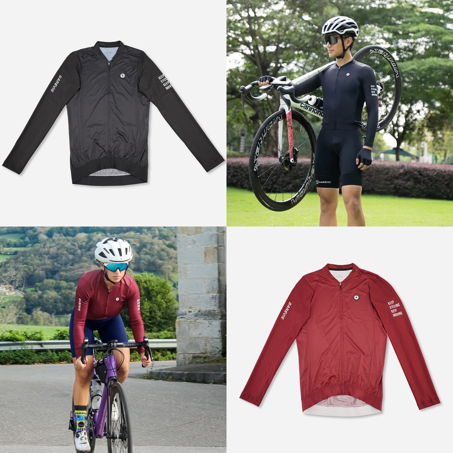 DAREVIE Men’s Cycling Jersey – Summer Long Sleeve Breathable Anti-UV MTB & Road Shirt