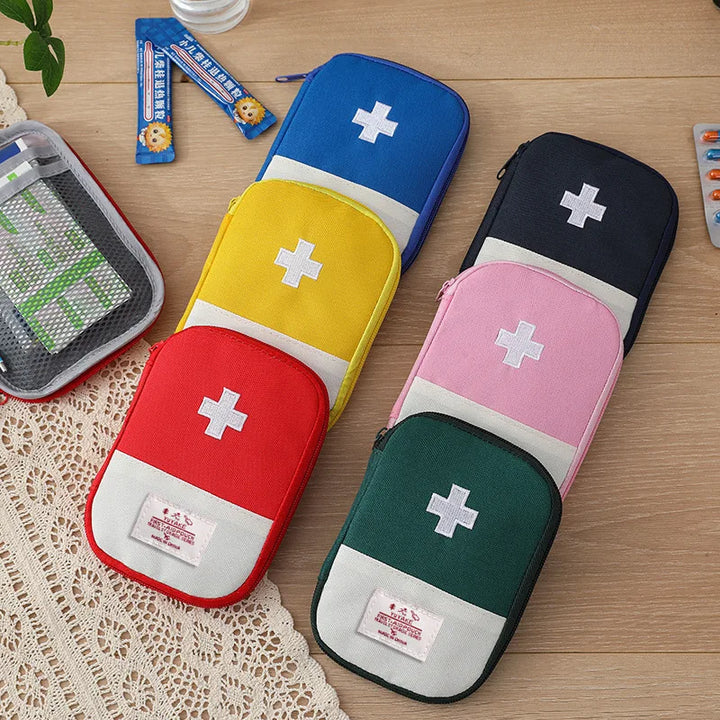 Mini Portable Travel First Aid Kit – Emergency Medicine Storage Pouch (5 Colors)