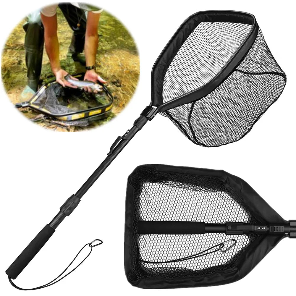 Telescopic Fishing Landing Net – 55cm to 190cm Foldable Floating Net