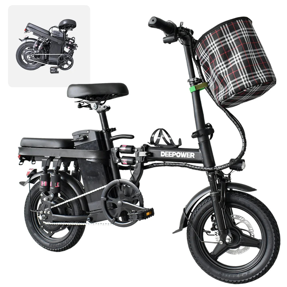 IDOTATA 48V 10Ah Foldable Electric Bike – 400W Motor, Urban Commuter Mini E-Bike