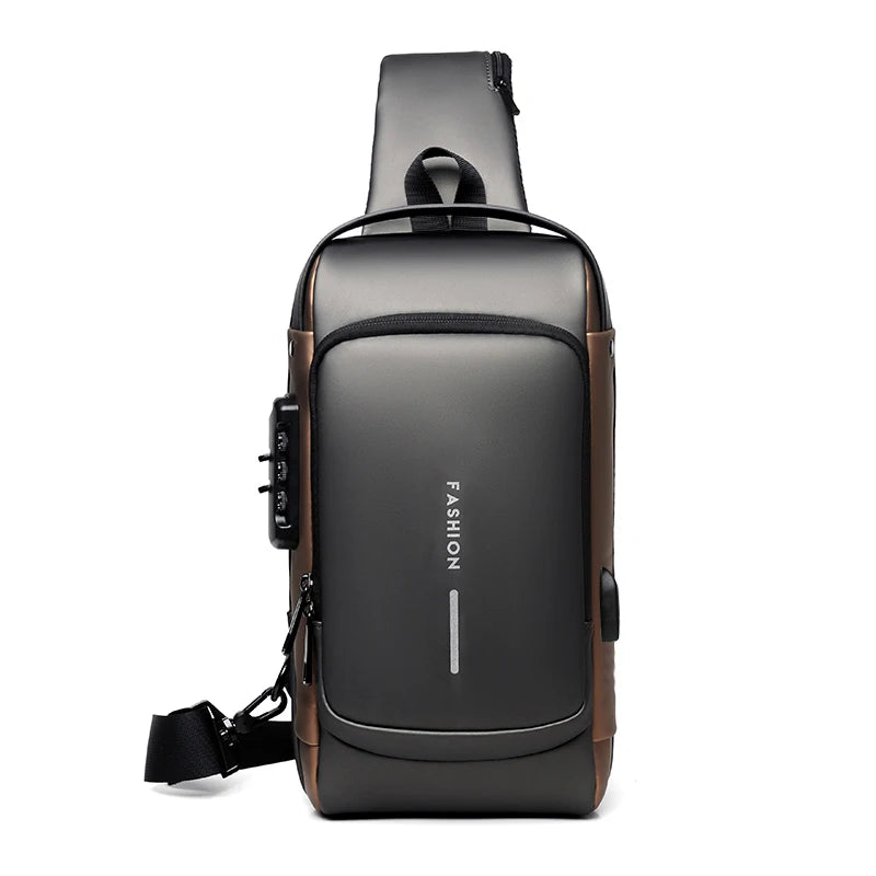 Men’s Crossbody Sling Bag – Multifunction Chest Pack with USB Charging & Anti-Theft Design