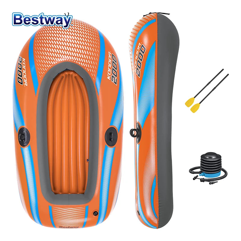 Bestway Inflatable Kayak (1–3 Person) – Heavy Duty PVC Raft for Adventure & Rafting