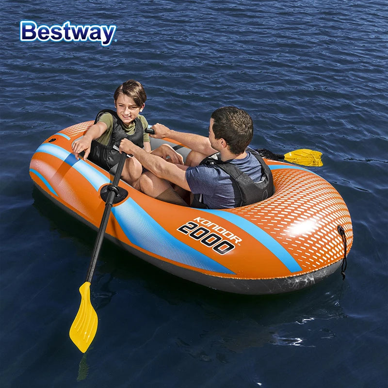 Bestway Inflatable Kayak (1–3 Person) – Heavy Duty PVC Raft for Adventure & Rafting