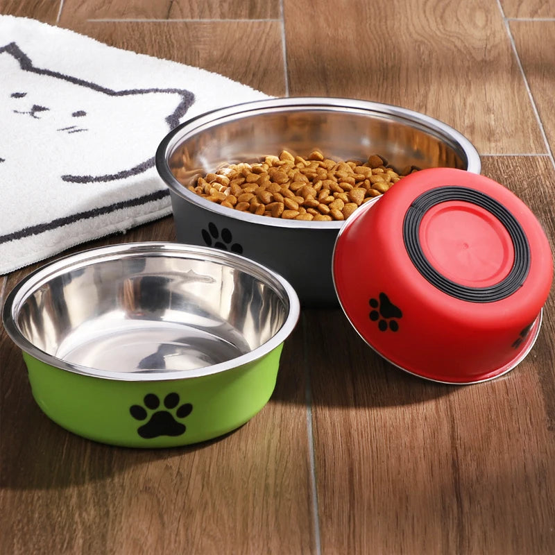 Stainless Steel Pet Bowl – Non-Slip Water & Food Bowl for Cats and Dogs