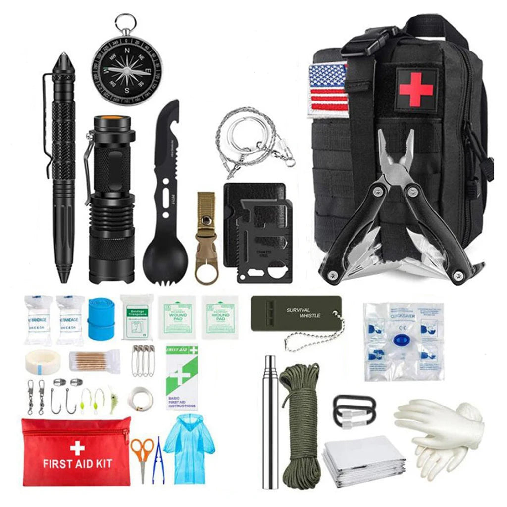 Survival First Aid Kit – Outdoor Emergency Trauma Bag with MOLLE System