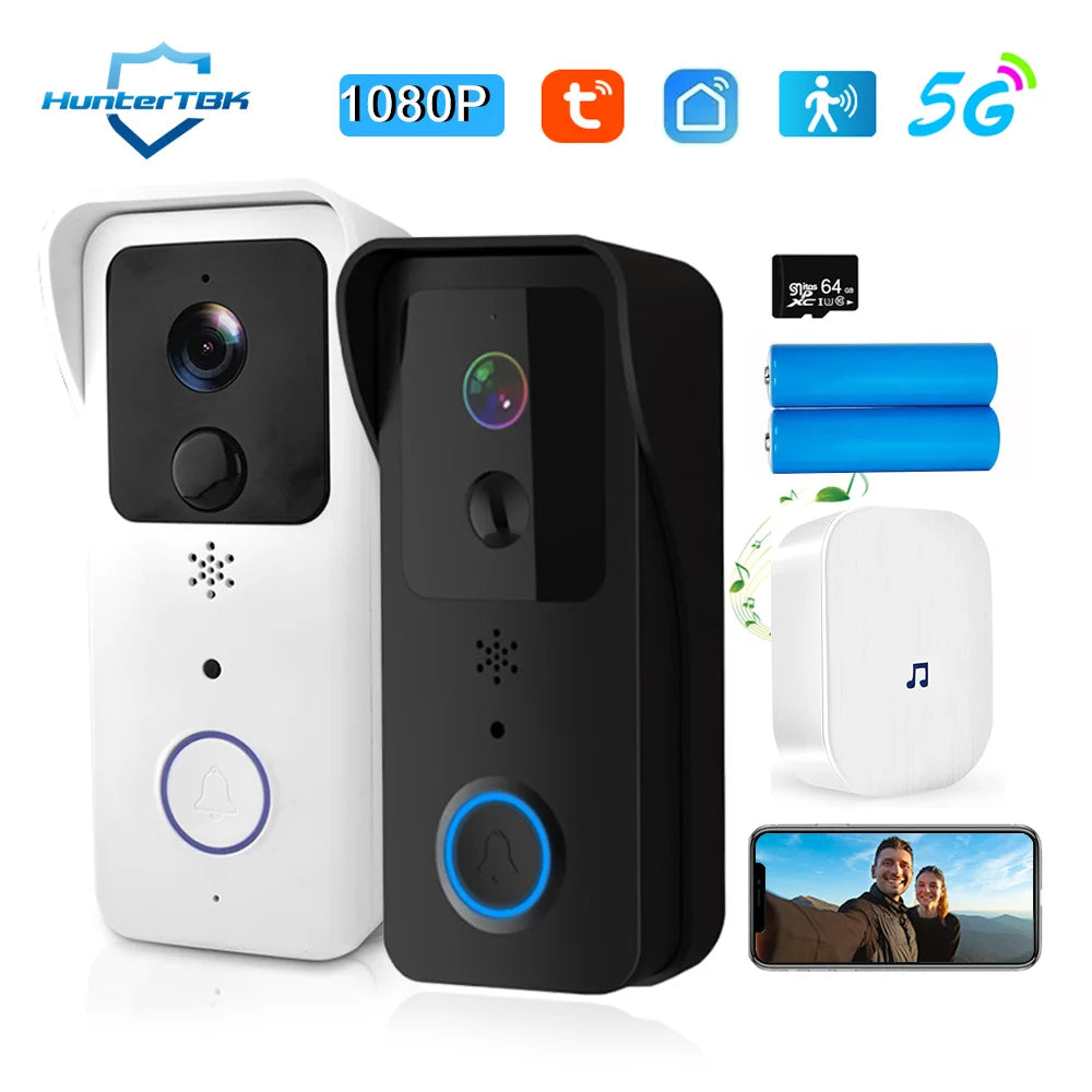 1080P Tuya Smart WiFi Video Doorbell – 5G/2.4G, Waterproof, Wireless