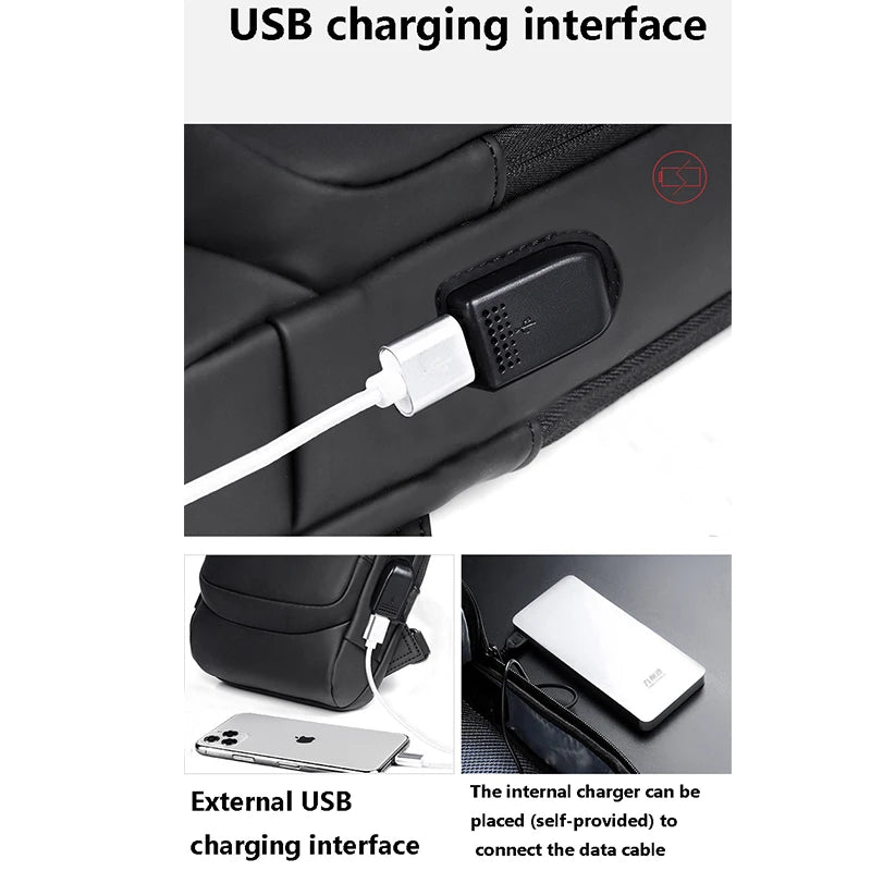 Men’s Crossbody Sling Bag – Multifunction Chest Pack with USB Charging & Anti-Theft Design