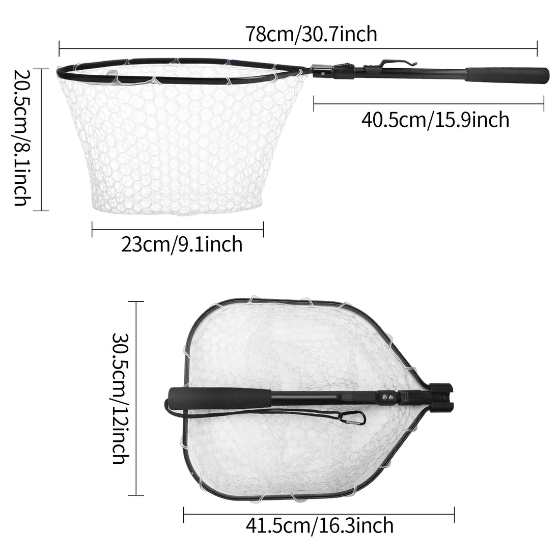 Telescopic Fishing Landing Net – 55cm to 190cm Foldable Floating Net