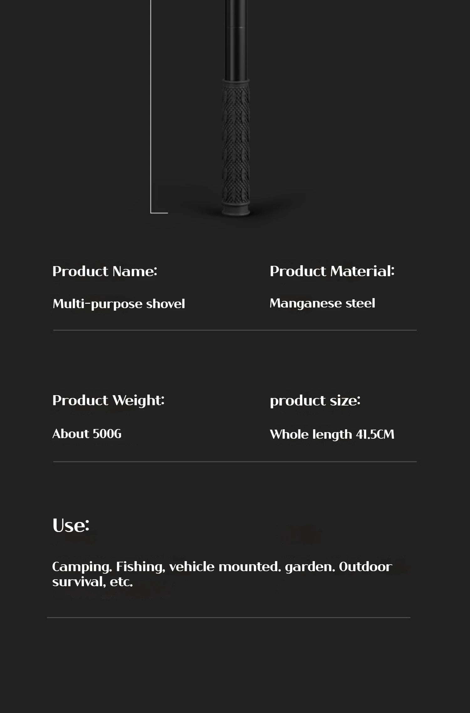 Foldable Camping Shovel – Portable Multifunctional Hiking Entrenching Tool