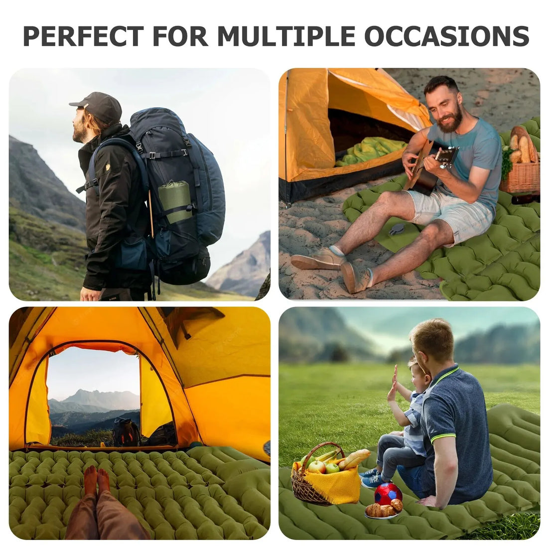 WESTTUNE Inflatable Camping Mattress – Thick Sleeping Pad with Pillow & Built-in Pump