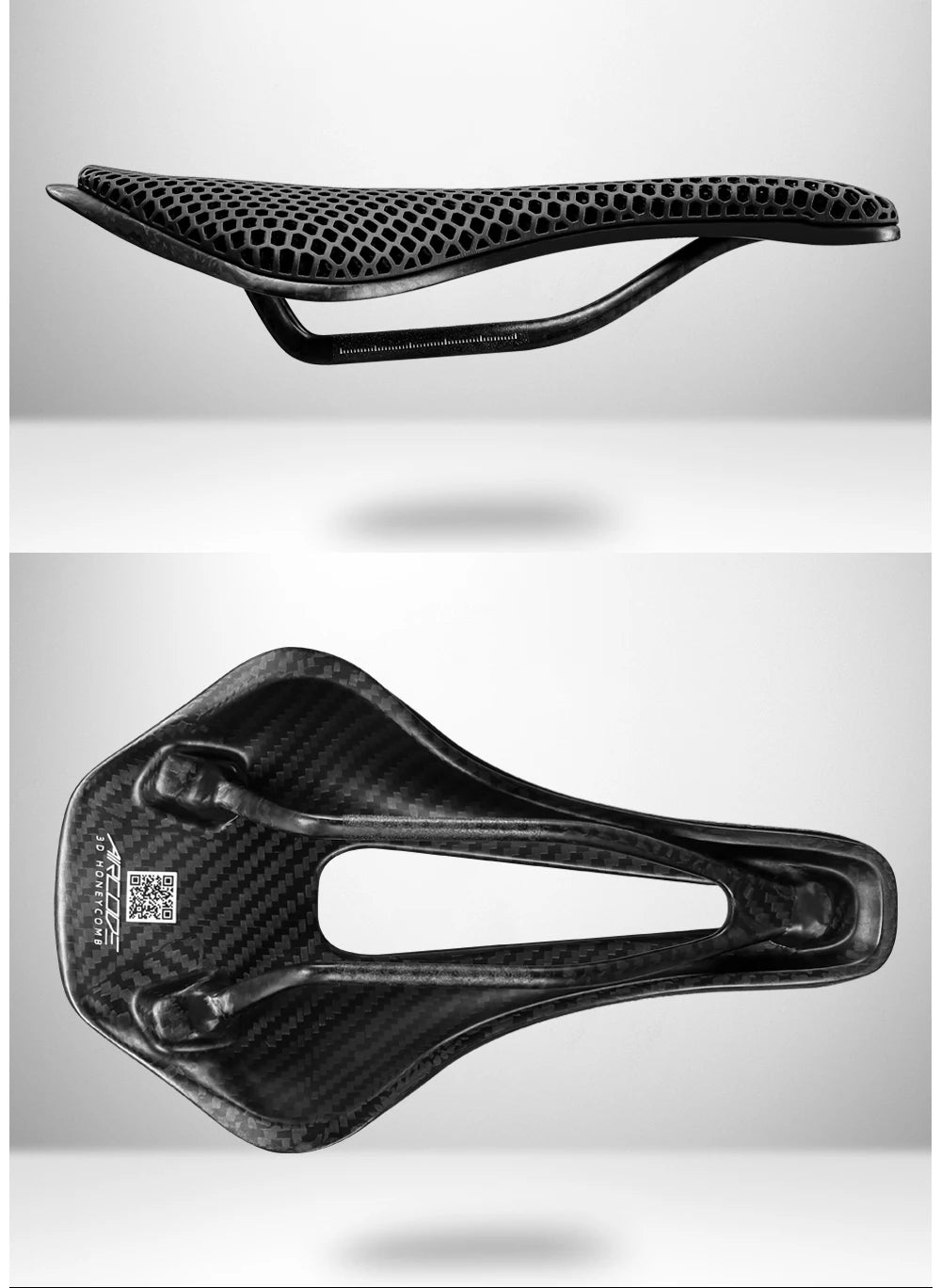 RYET Full Carbon 3D Printed Bike Saddle – Ultralight Breathable MTB & Road Seat