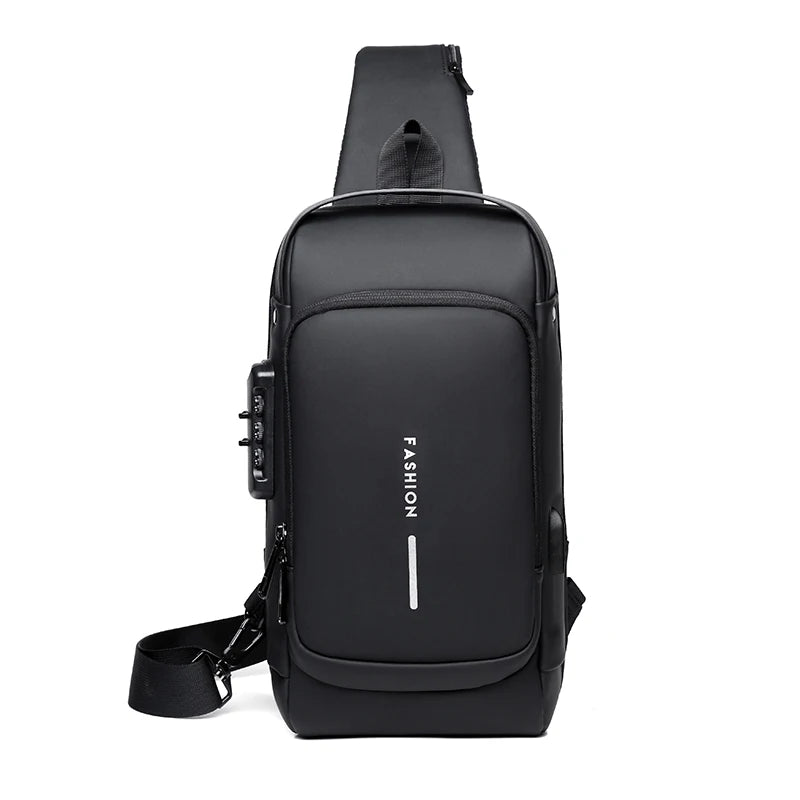 Men’s Crossbody Sling Bag – Multifunction Chest Pack with USB Charging & Anti-Theft Design