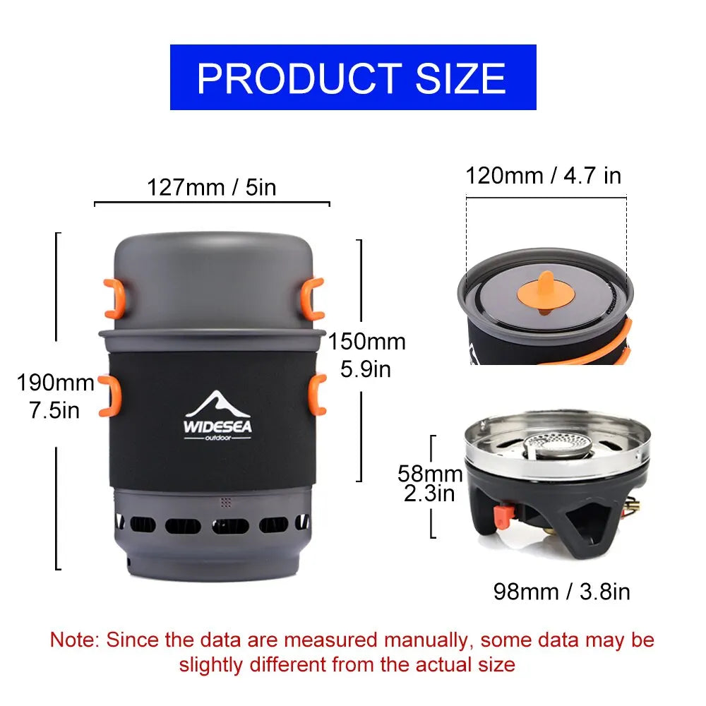Widesea Camping Cooking System with Stove & Pot Set