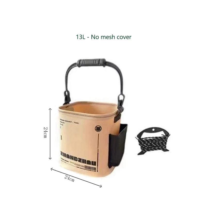 Foldable Fishing Bucket – Portable EVA Live Fish Water Bucket with Rope
