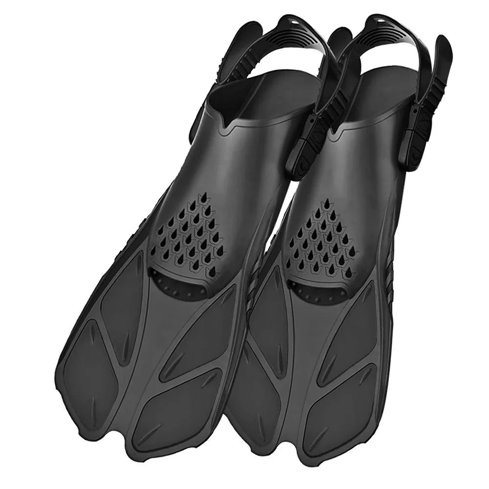 Adjustable Snorkel Fins – Short Silicone Swim Flippers for Adults