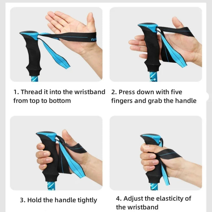 5-Section Foldable Trekking Pole – Portable Telescopic Hiking Stick
