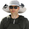 Men’s Wide Brim Solar Fan Hat – UPF50+ Sun Protection, Dual Power