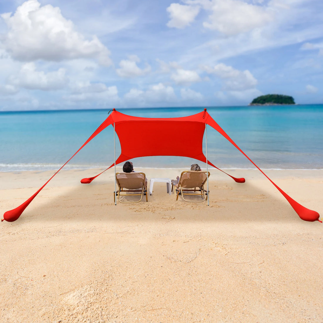 Portable Beach Tent Sun Shelter – UPF50+ Windproof Family Camping Canopy