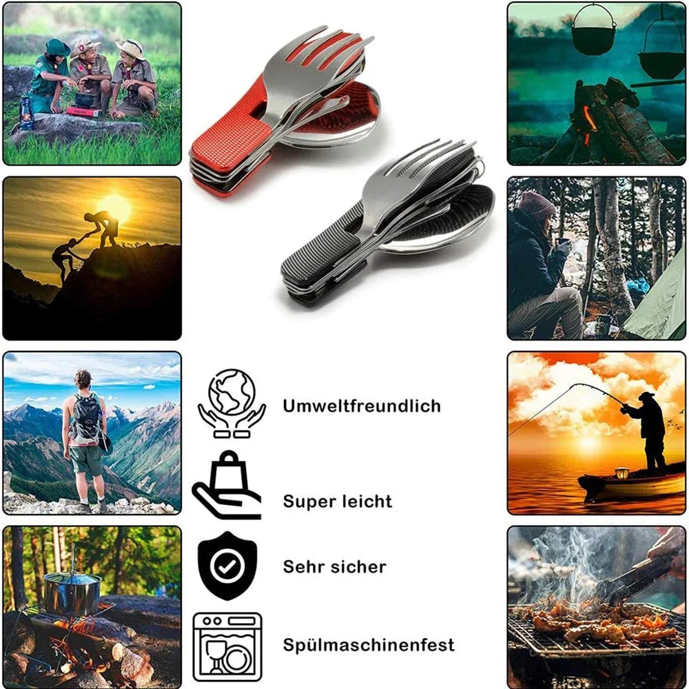Foldable Camping Utensil Set – Knife, Fork & Spoon Combo