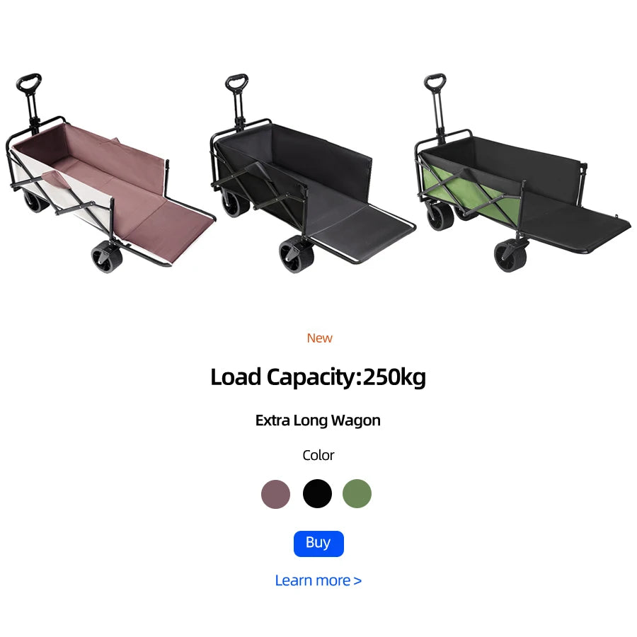 Heavy Duty Folding Utility Wagon – Large Capacity Collapsible Outdoor Cart