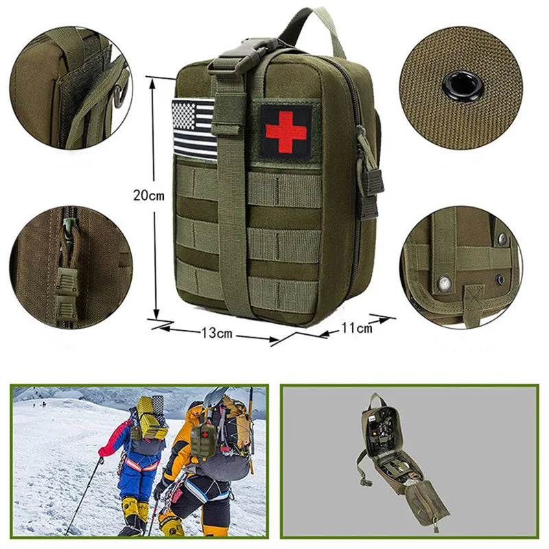 Survival First Aid Kit – Outdoor Emergency Trauma Bag with MOLLE System