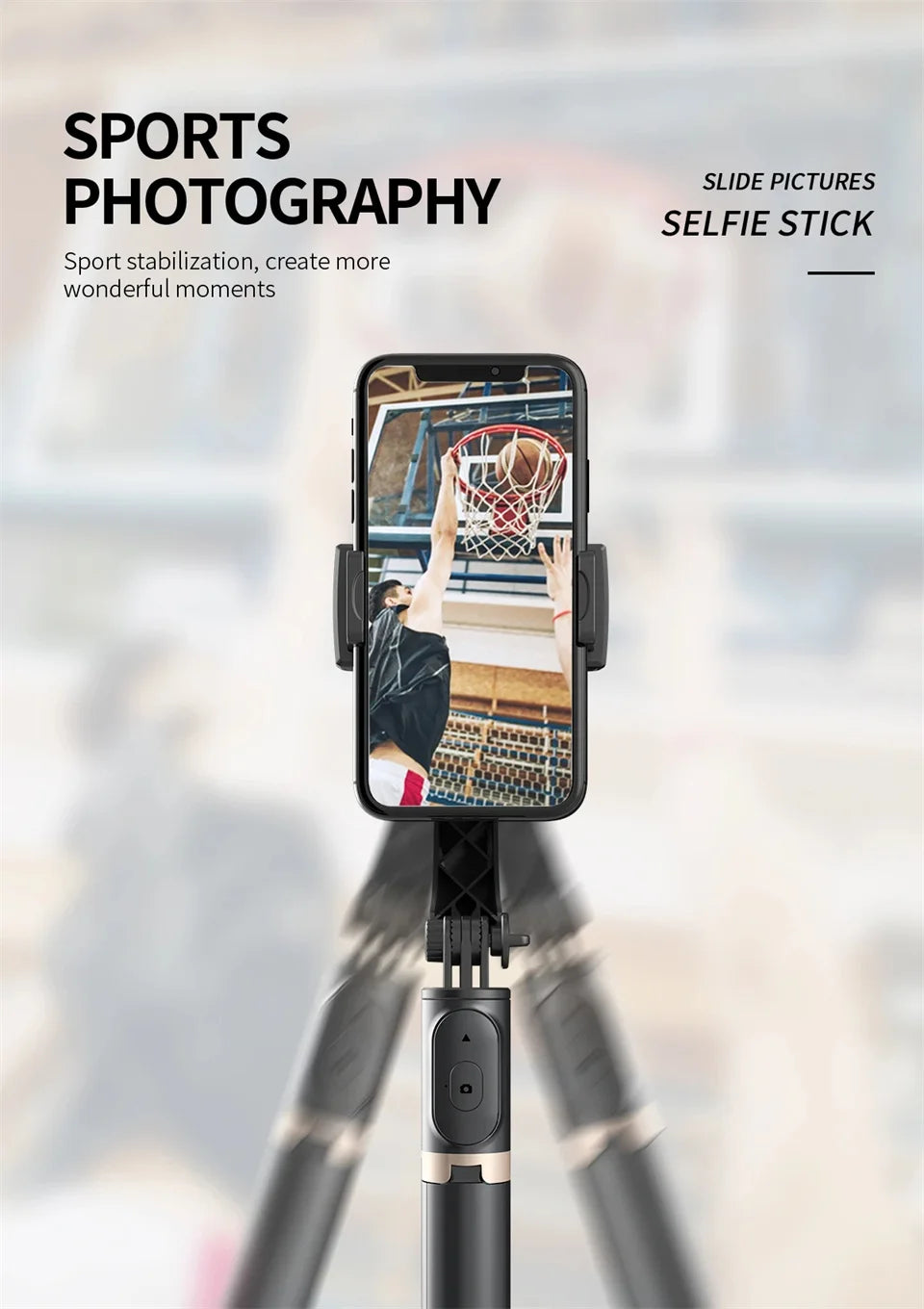 STTKGZD Handheld Gimbal Stabilizer – Bluetooth Selfie Stick Tripod with Fill Light