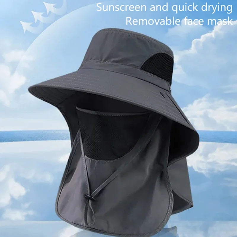 UV Protection Sun Hat with Neck Flap – Outdoor Fishing & Hiking Cap