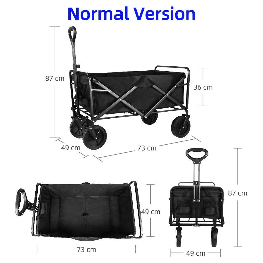 Heavy Duty Folding Utility Wagon – Large Capacity Collapsible Outdoor Cart