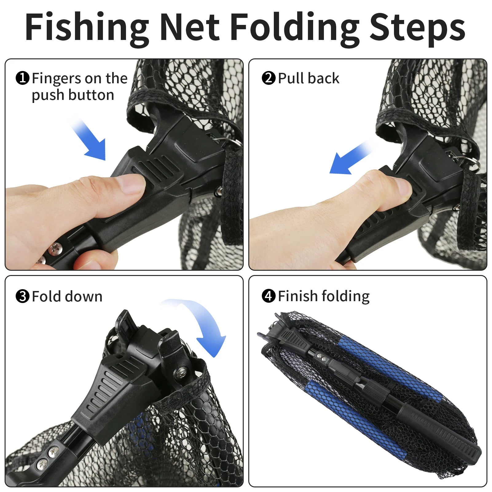 Telescopic Fishing Landing Net – 55cm to 190cm Foldable Floating Net