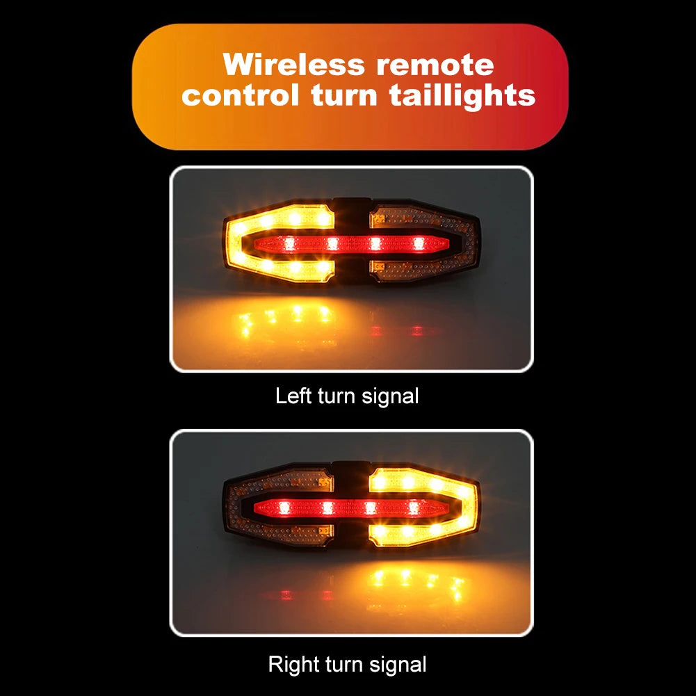 Rechargeable Bike Rear Light – Turn Signal Taillight with Wireless Remote